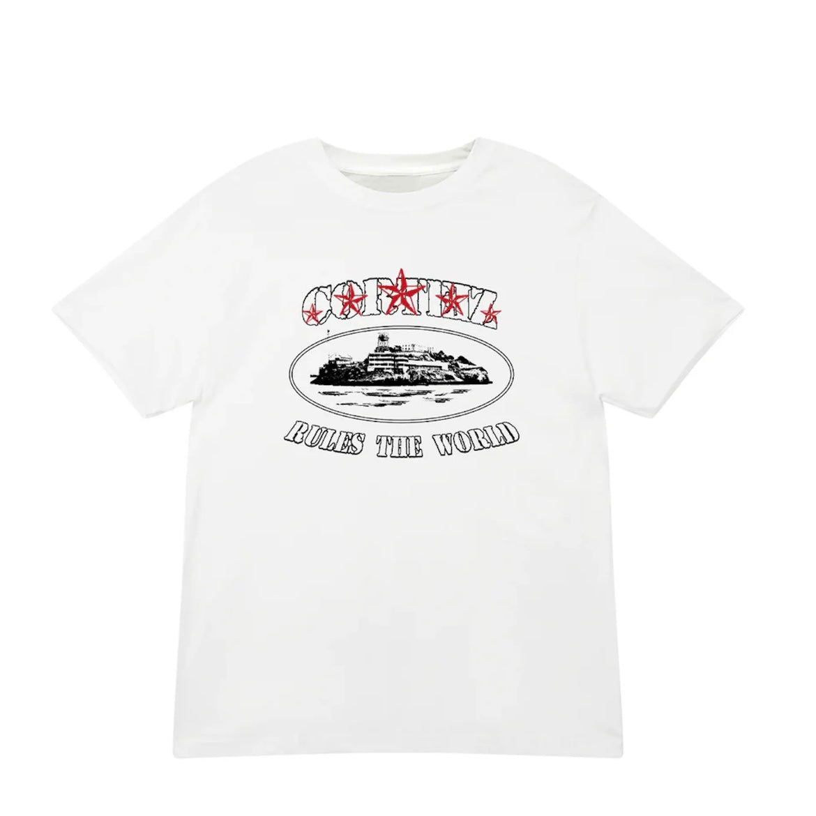 Corteiz 5 Starz Alcatraz Tee -White