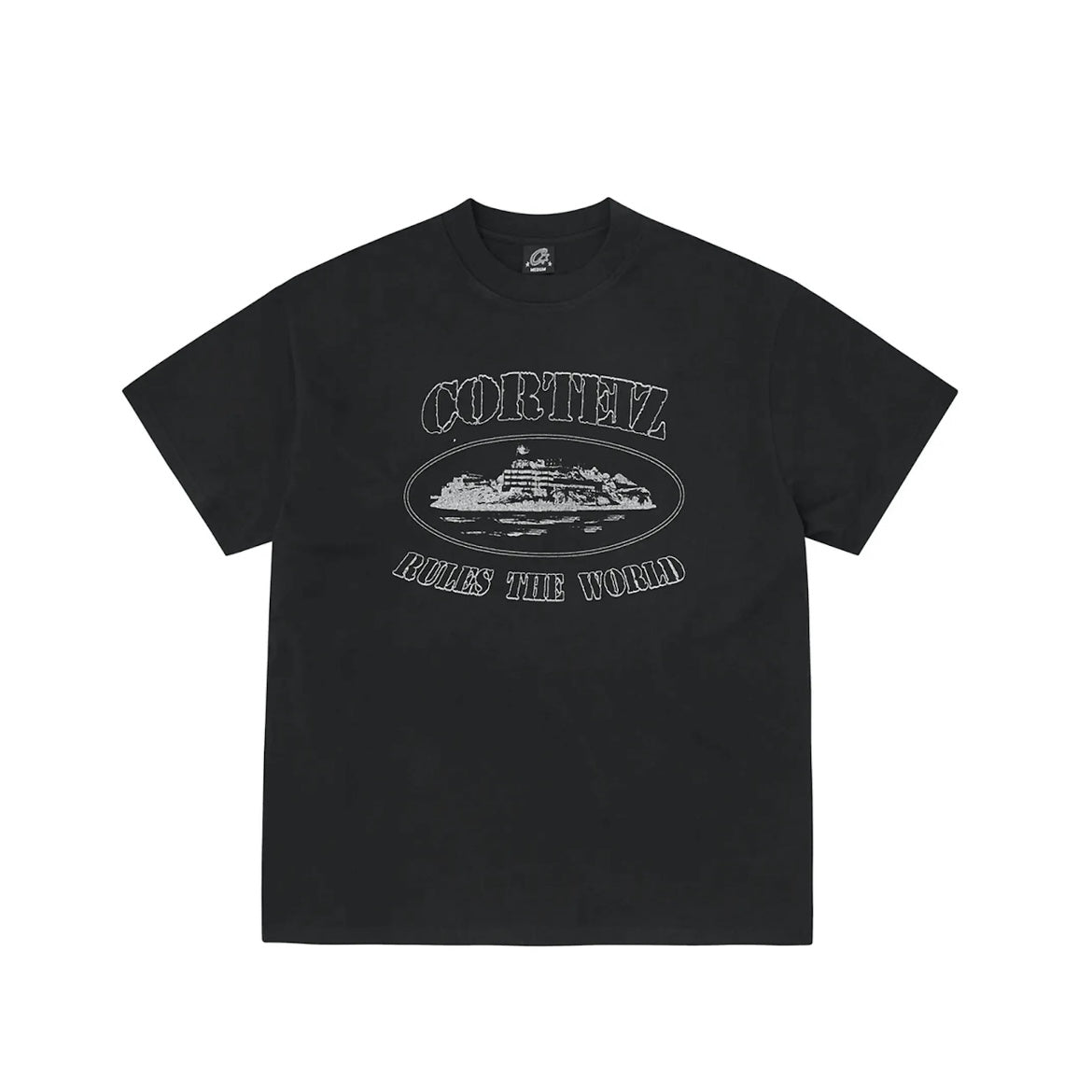 Corteiz Reflective Alcatraz Tee Triple Black