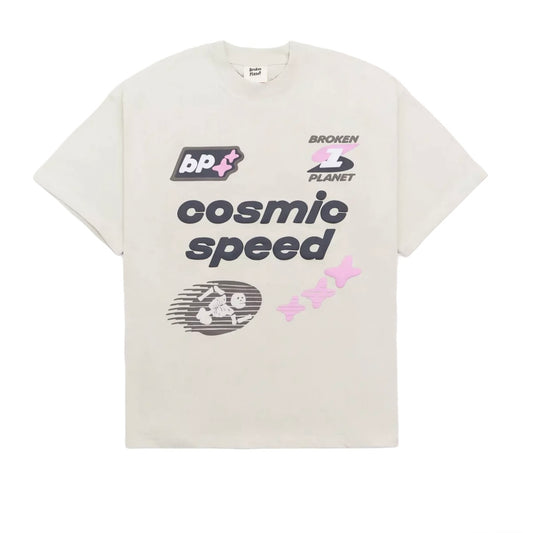 Broken Planet Market Cosmic Speed - Bone White Tee
