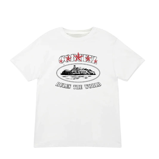Corteiz 5 Starz Alcatraz Tee -White
