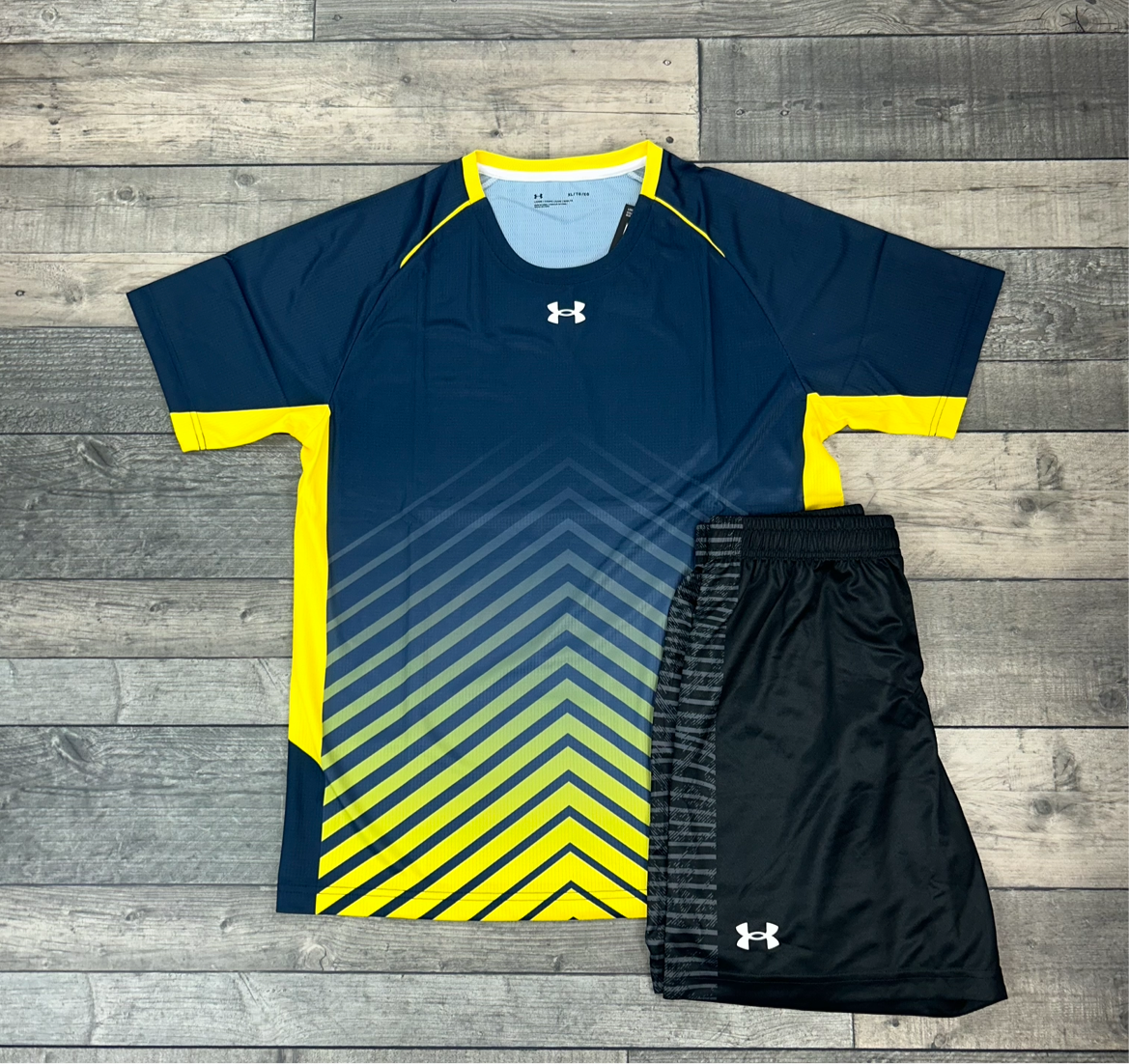 Under Armour Navy Yellow Tech T-Shirt