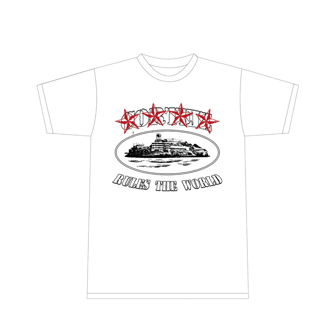 Corteiz 4Starz Alcatraz Tee - White